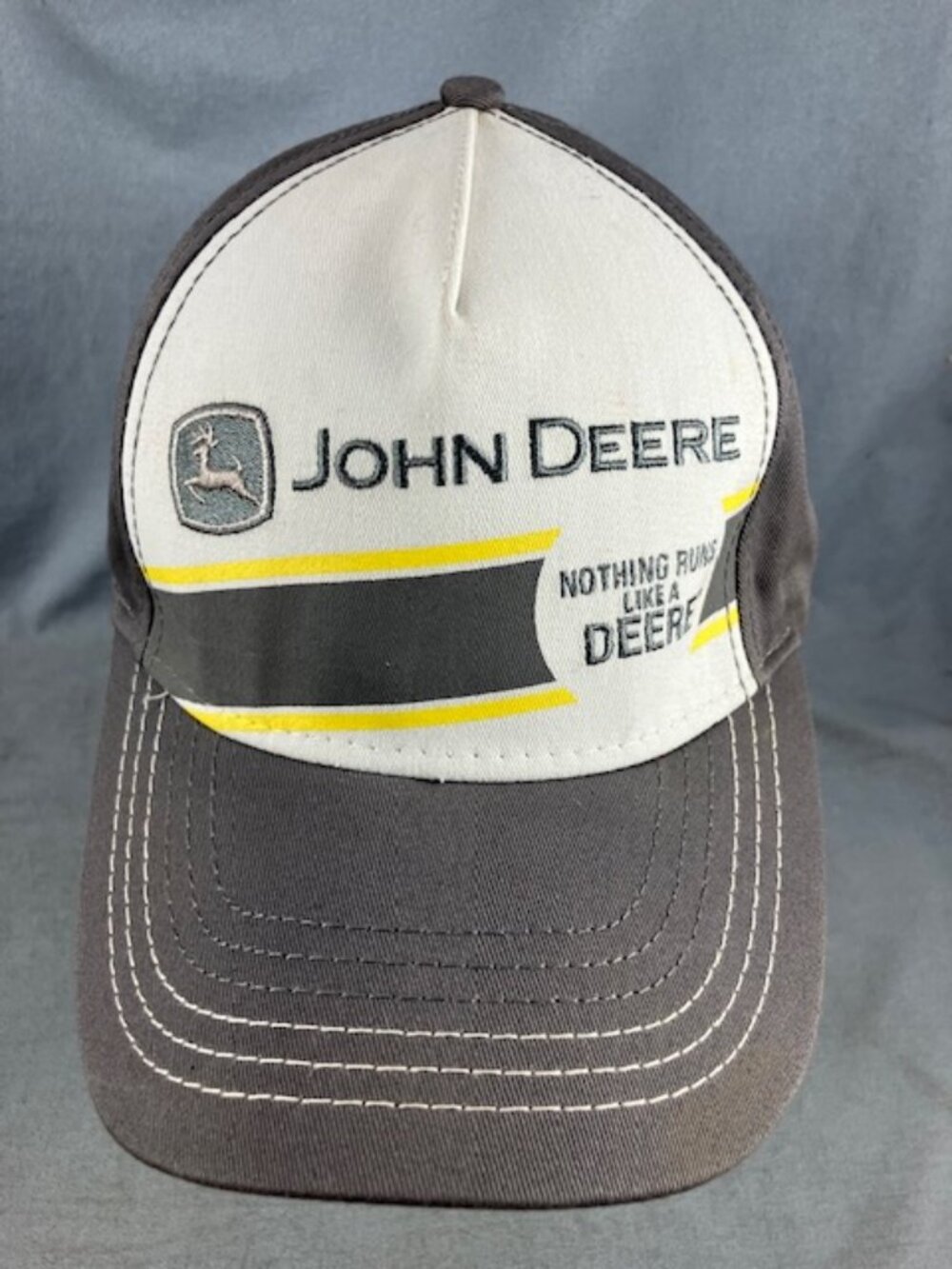 John Deere Baseball Cap Farmer Trucker Hat Grey Cotton Embroidered Logo